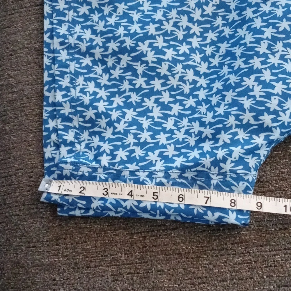 🌊Lands' End🌊 - Blue/White Palm Tree Swim Trunk